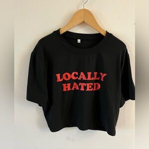 Locally Hated Black Crop Top Tee XL